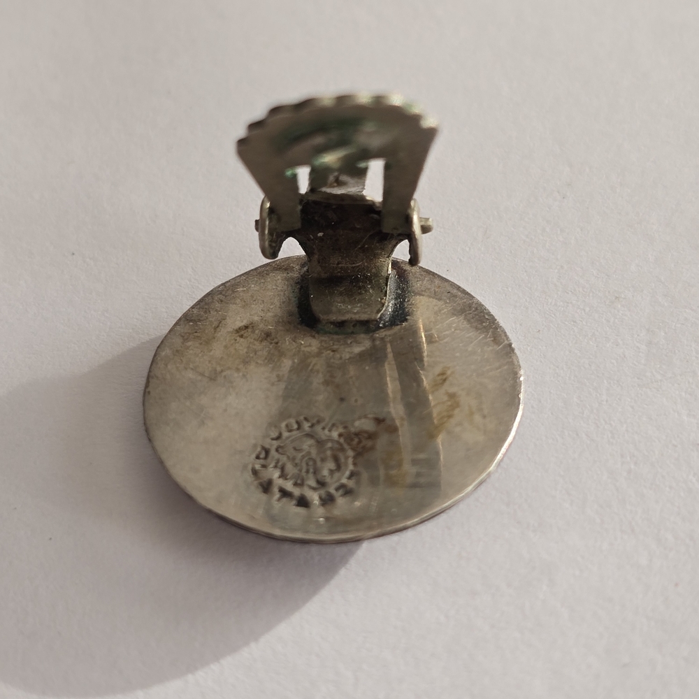 Vintage Mexico Plata clip earring single ONE aztec sun sol celestial - Picture 10 of 14